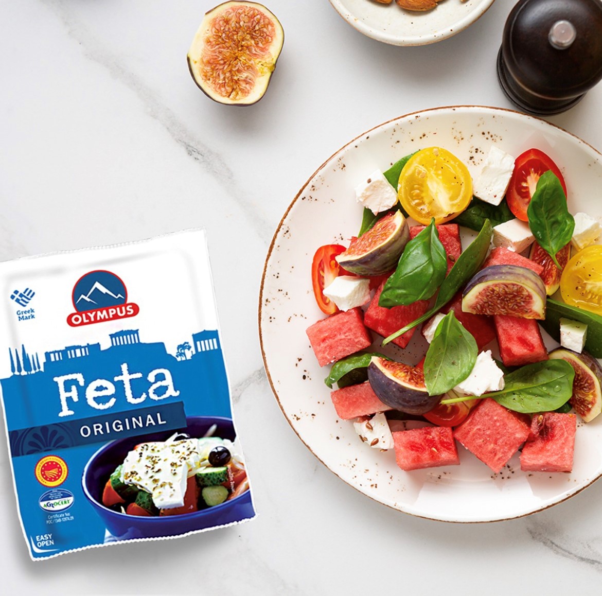 ensalada de sandia y queso feta | Watermelon and feta cheese salad